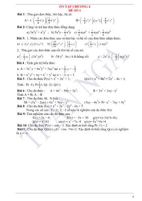 Đề cương ôn tập học kỳ 2 môn Toán Lớp 7